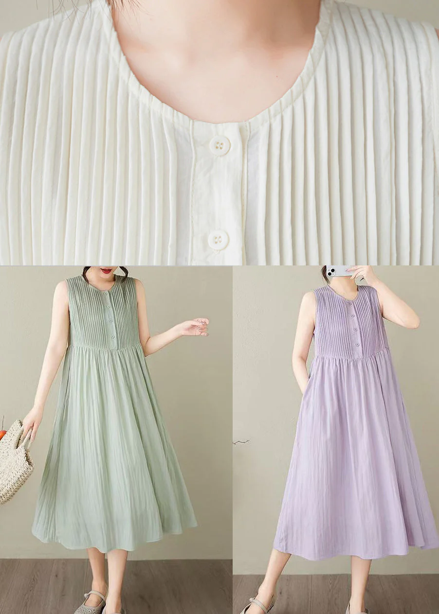 Light Green Cotton Party Dress Exra Large Hem Sleeveless - Image 5