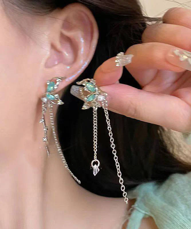 Light Luxury Butterfly Tassel French Earrings - Image 2