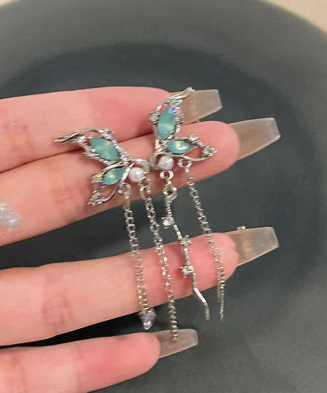 Light Luxury Butterfly Tassel French Earrings - Image 4