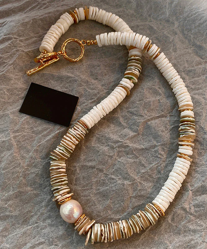Light Luxury Shell Bead Natural Stone Collarbone Necklace - Image 3