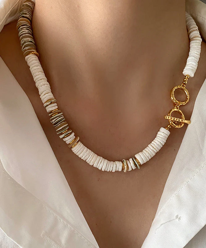Light Luxury Shell Bead Natural Stone Collarbone Necklace - Image 4