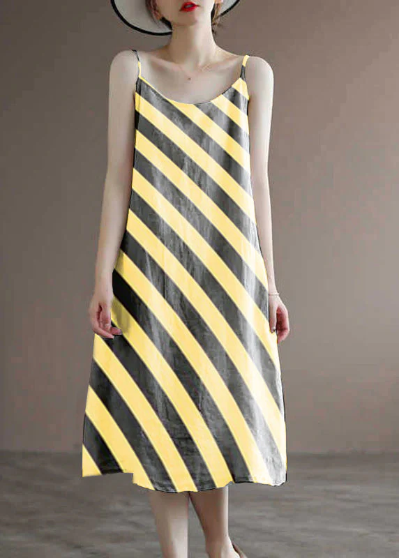 Linen Colour Spaghetti Strap Solid Dress Sleeveless - Image 8