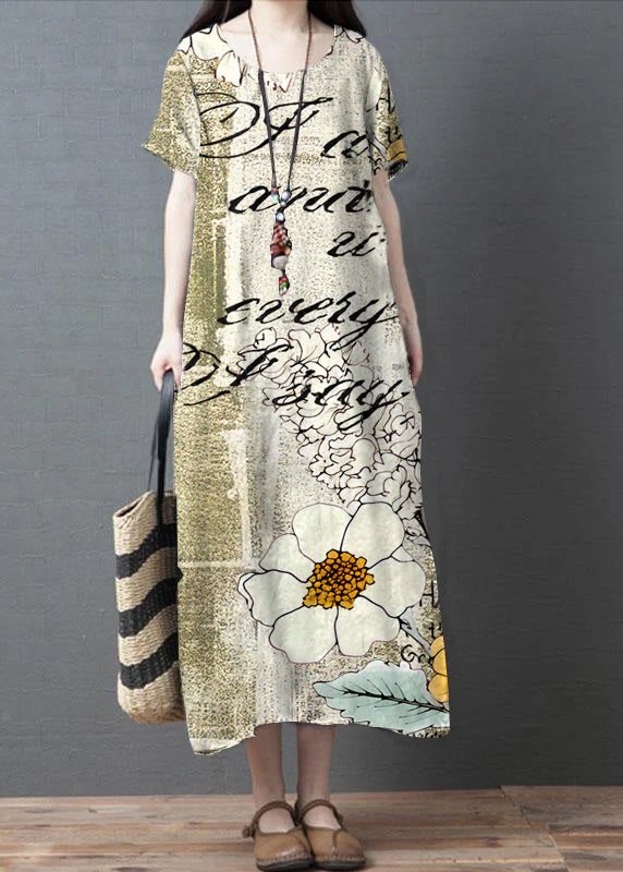 Loose Black O-Neck Patchwork Pockets Summer Holiday Dress Short Sleeve - Image 6