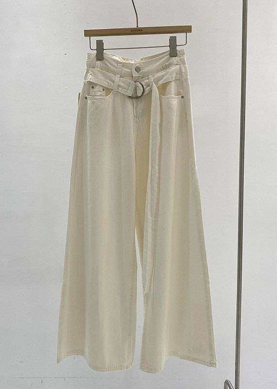 Loose Blue Patchwork High Waist Wide Leg Jeans Spring - Image 3