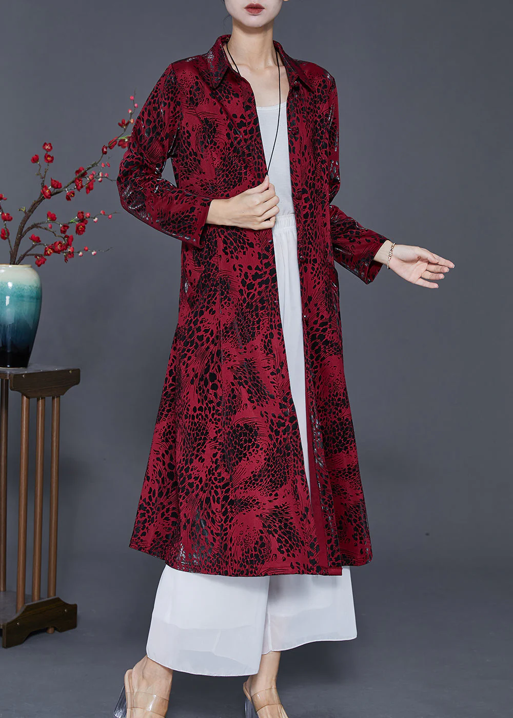 Loose Mulberry Print Exra Large Hem Cotton Holiday Dress Spring - Image 3