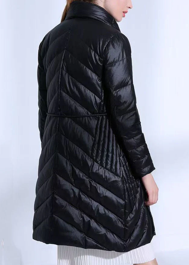 Loose Purple Wrinkled Tie Waist Pockets Fine Cotton Parkas Winter - Image 5