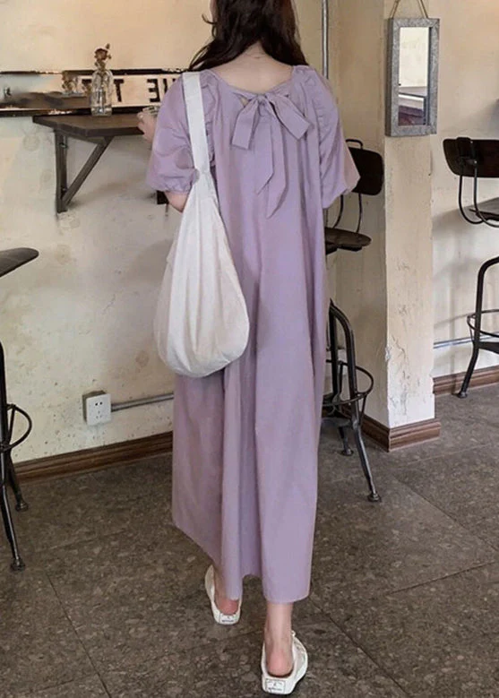 Modern Blue Patchwork Wrinkled Slim Cotton Maxi Dresses Summer - Image 4