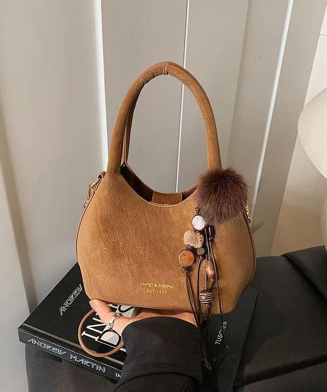 Modern Brown Solid Durable Faux Leather Mini Bag