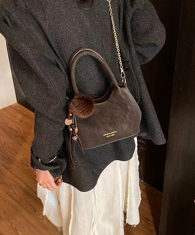 Modern Brown Solid Durable Faux Leather Mini Bag - Image 4