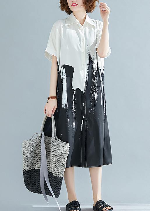 Modern lapel Cotton clothes For Women Work Outfits green texture Dress - Image 5