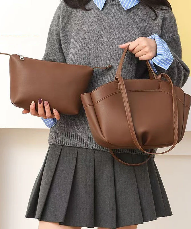 Modern Mulberry Solid Durable Faux Leather Women Handbags - Image 5