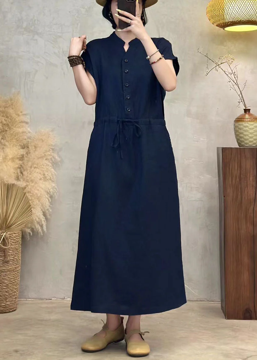 Modern Orange Cinched Linen Vacation Dresses Summer - Image 2