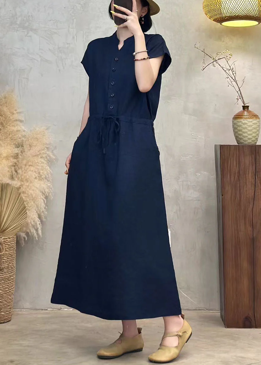 Modern Orange Cinched Linen Vacation Dresses Summer - Image 5