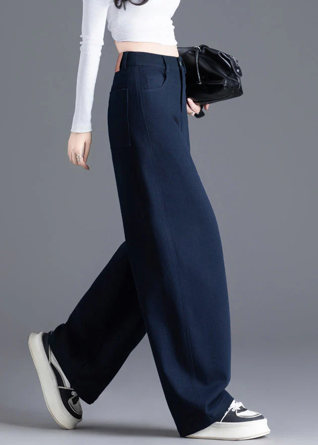 Modern Red Pockets High Waist Denim Pants Spring - Image 4