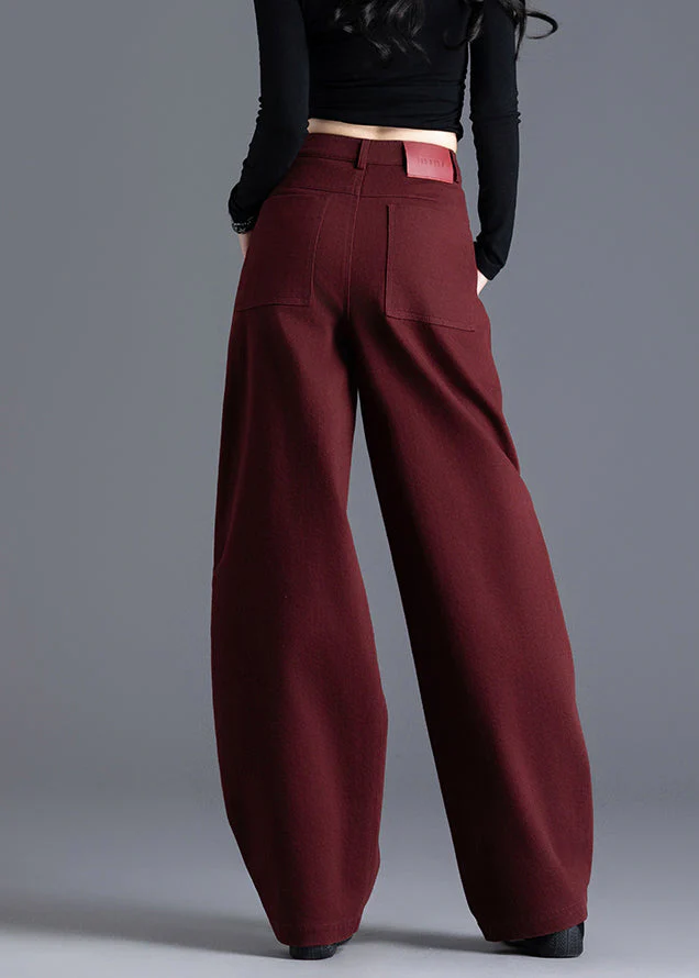 Modern Red Pockets High Waist Denim Pants Spring - Image 5