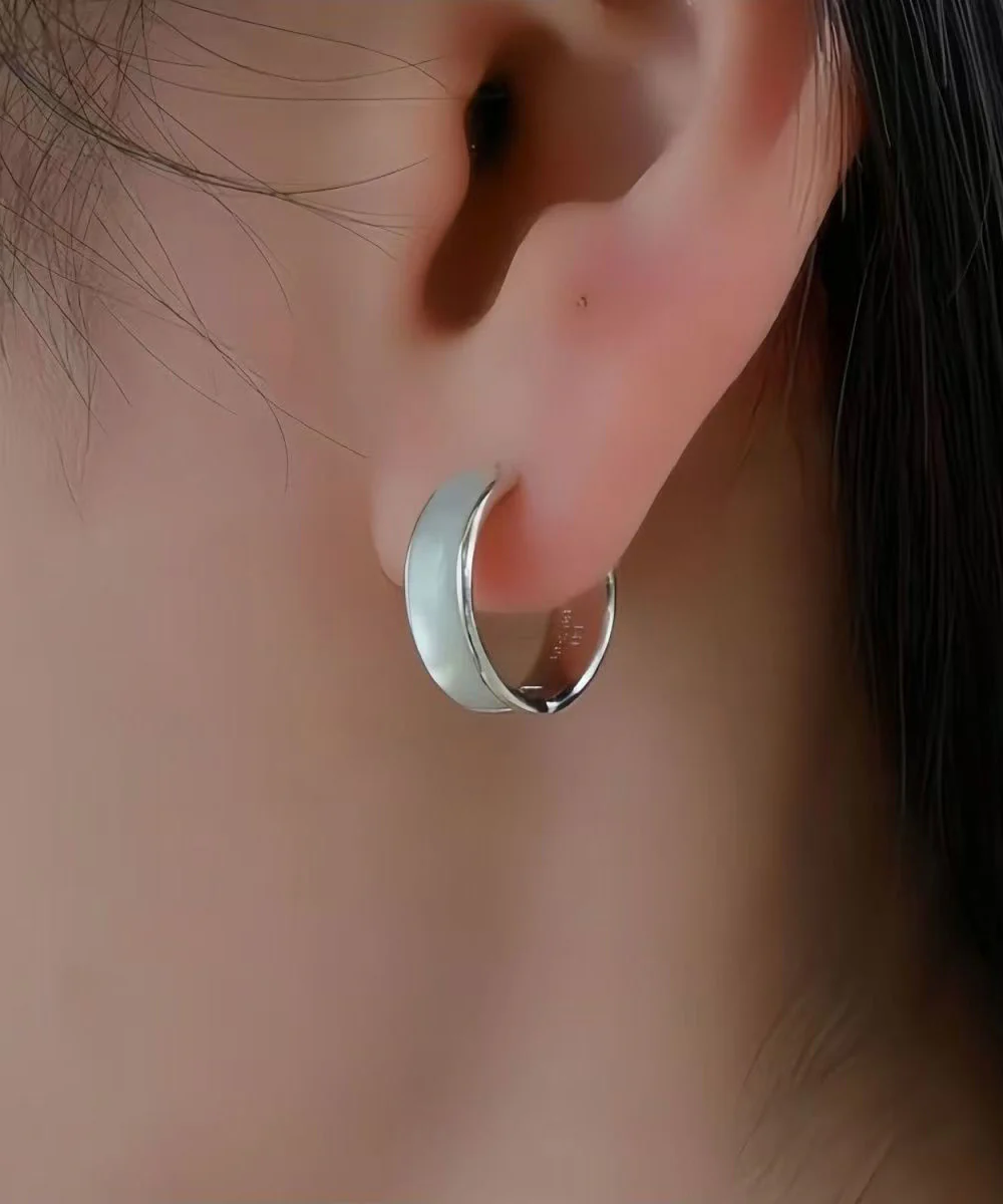 Modern Silk Copper Overgild Fritillary Bulb Hoop Earrings - Image 4
