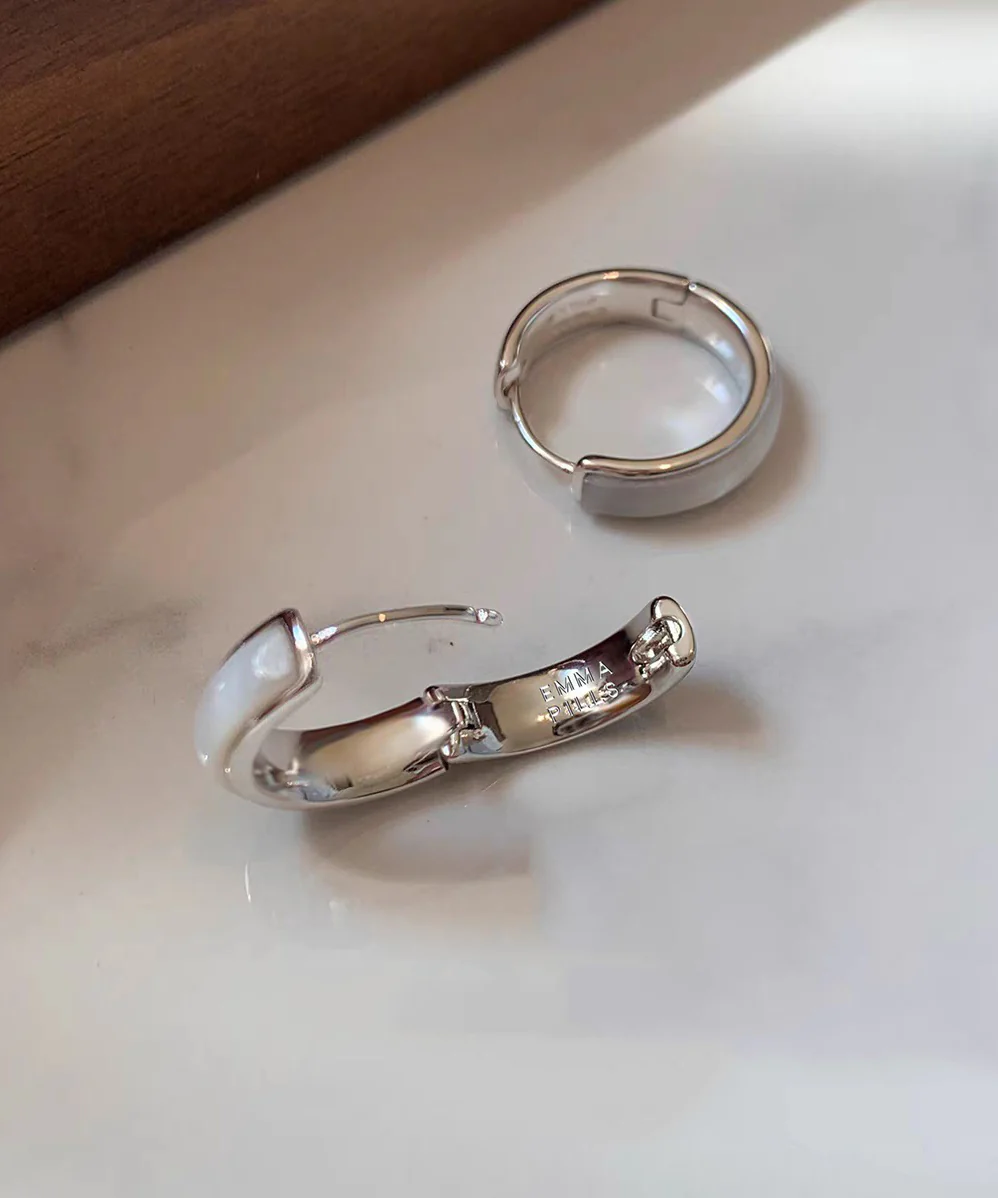 Modern Silk Copper Overgild Fritillary Bulb Hoop Earrings - Image 5