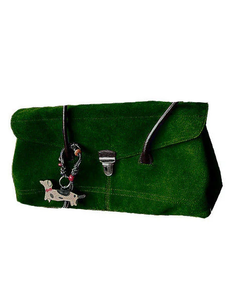Modern Tea Green Solid Durable Suede Women Shoulder Bags - Image 5