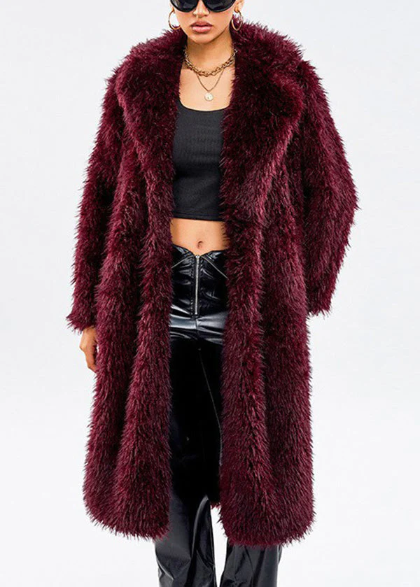 Modern White Peter Pan Collar Thick Warm Faux Fur Coats Winter - Image 3