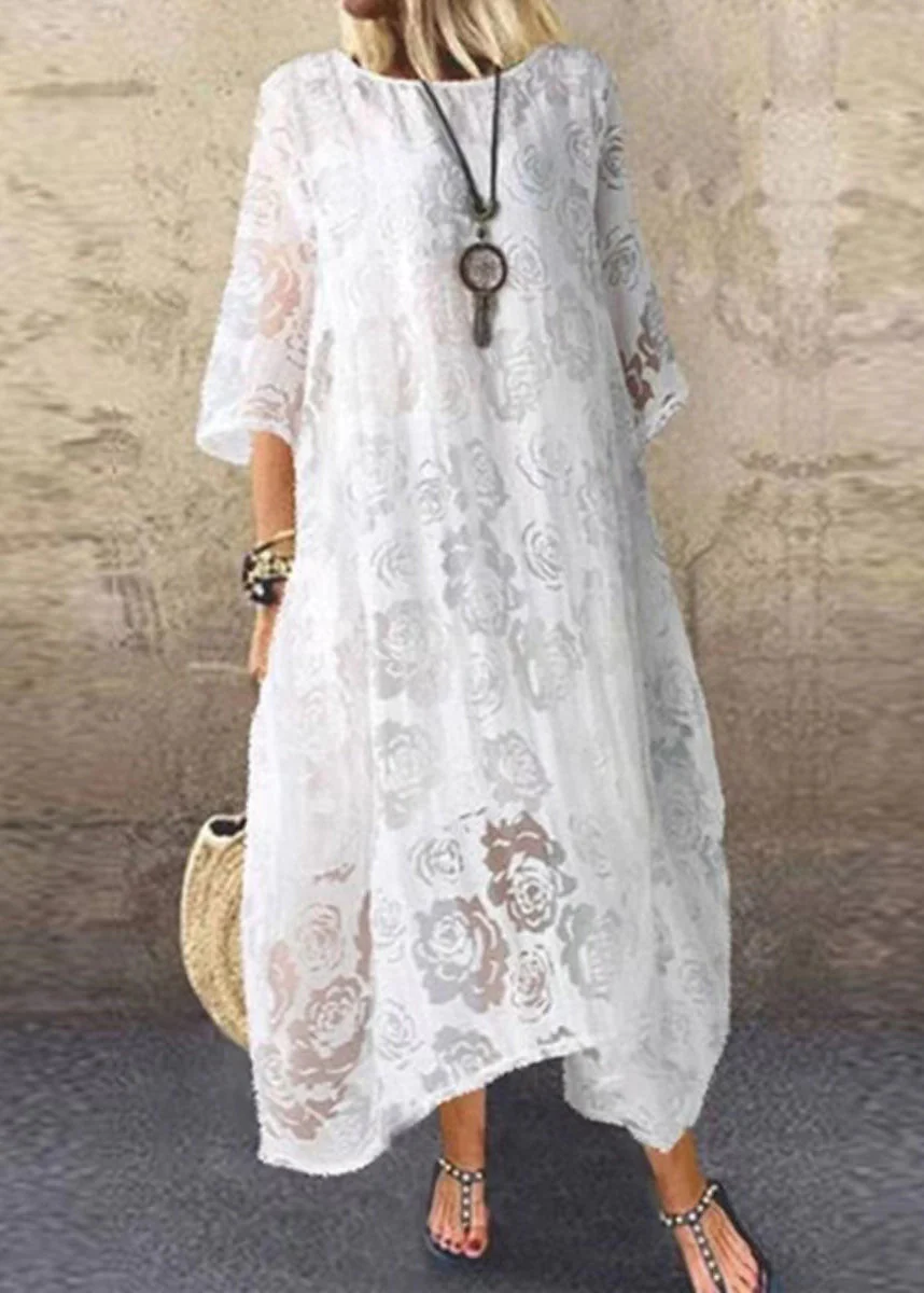 Natural Black Hollow Out Lace Holiday Dresses Summer - Image 3