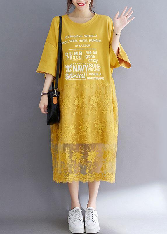 Natural Green O-Neck Graphic Summer Long Dresses Half Sleeve - Image 2