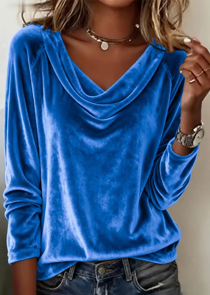 Natural Grey Pockets Solid Pullover O-Neck Spring - Image 3