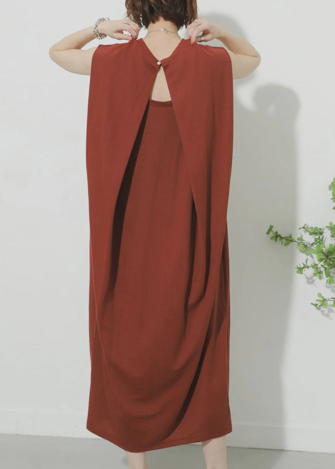 Natural Mulberry O-Neck Solid Maxi Dress Summer - Image 4