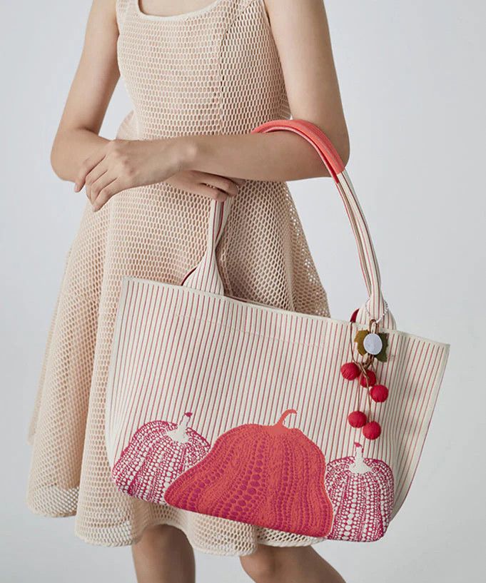 Natural Pink Jacquard Solid Durable Cotton Women Handbags - Image 4