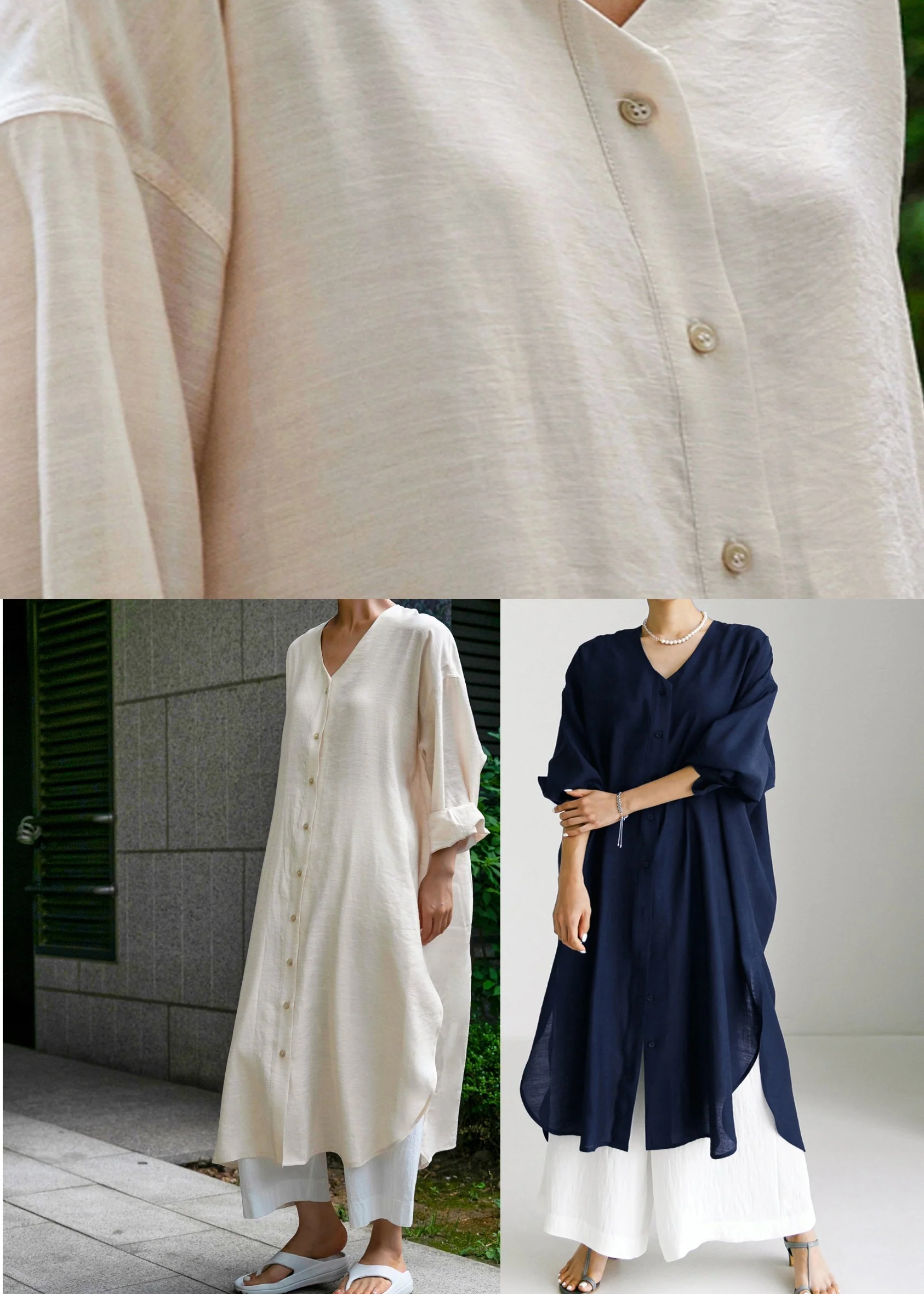 Navy V Neck Side Open Maxi Dresses Long Sleeve - Image 5