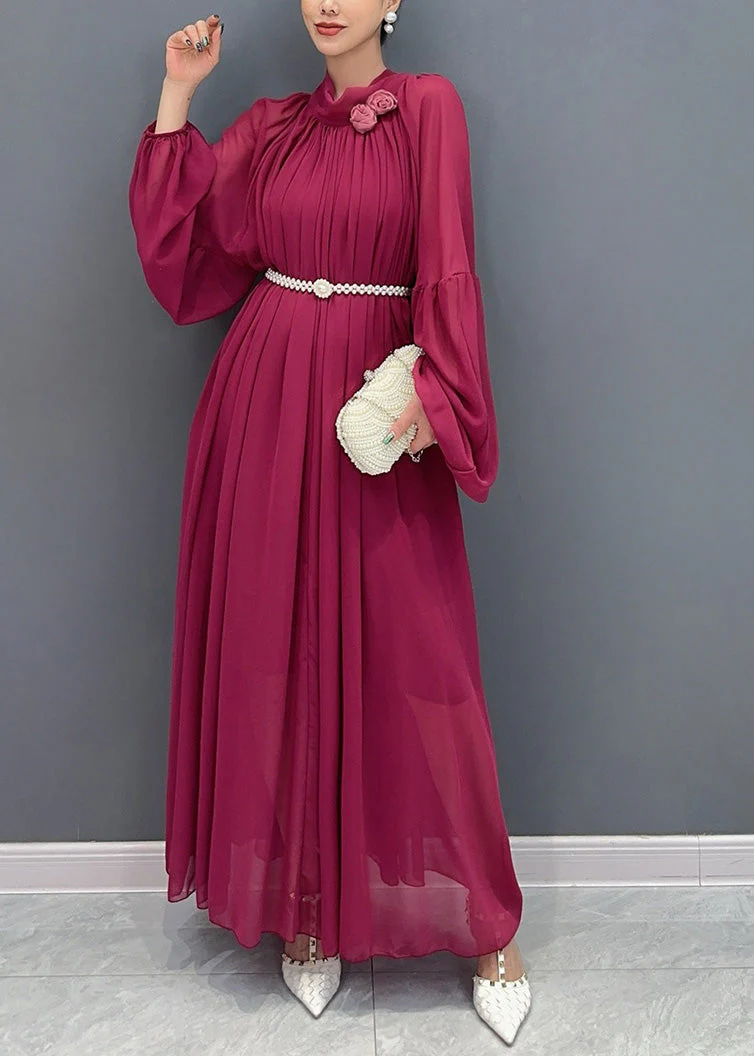 New Black Wrinkled Loose Chiffon Long Dress Fall - Image 4