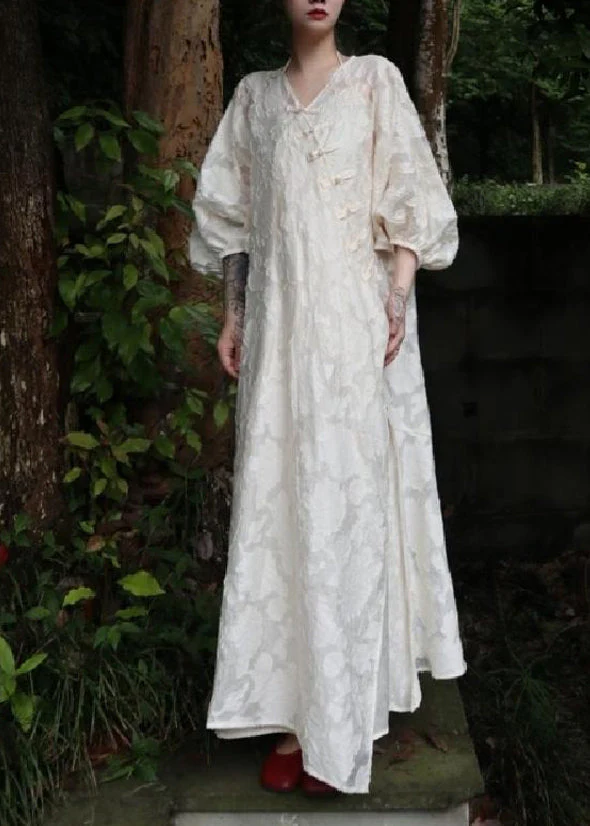 New Chinese Jacquard Oriental Buckle Cardigan Dress Two Piece Set - Image 2