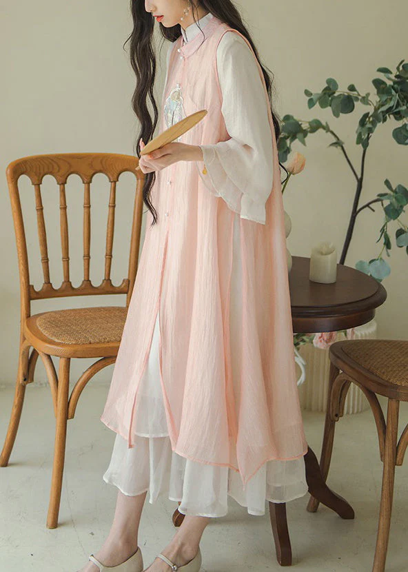 New Chinese Style Stand Collar Embroidered Dress Two-Piece Set Autumn - Image 2