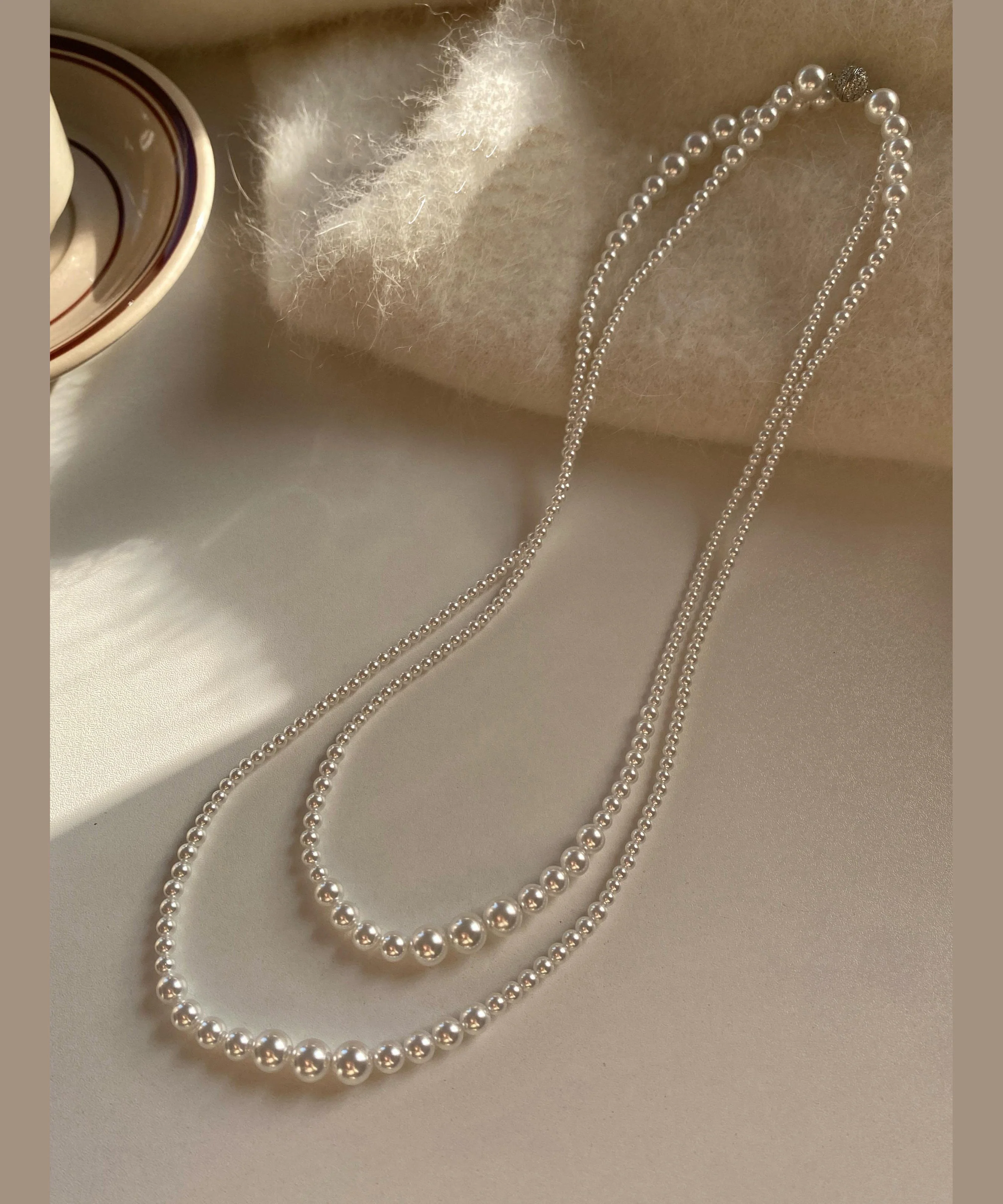 New Classy White Versatile Long Pearl Necklace - Image 4