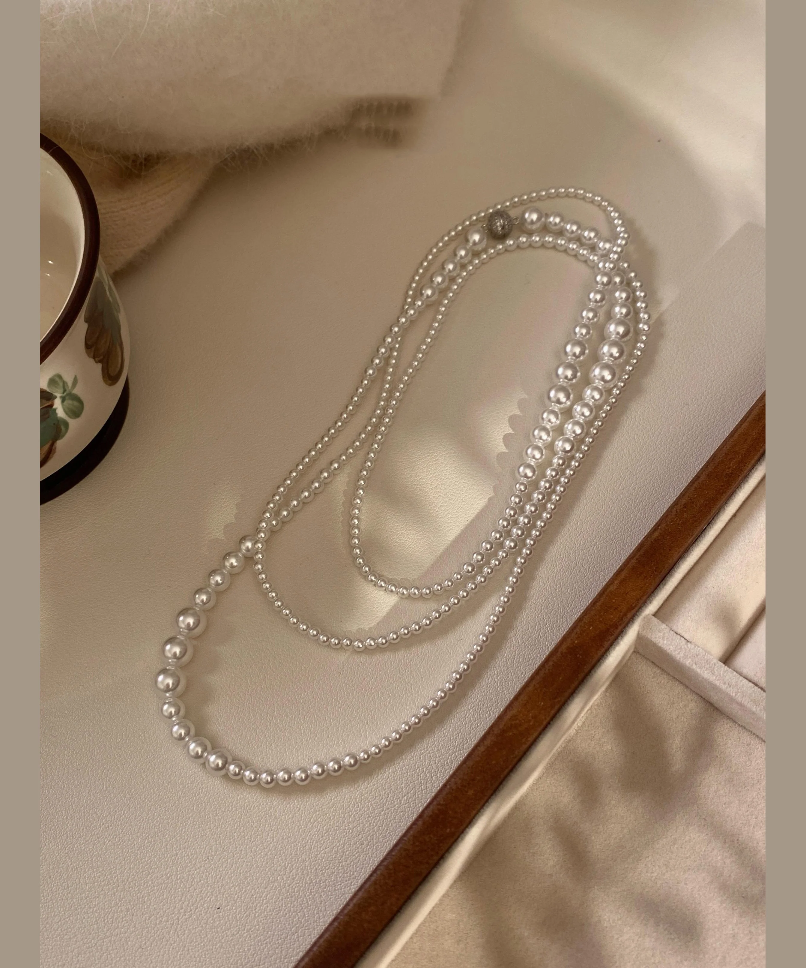 New Classy White Versatile Long Pearl Necklace - Image 5