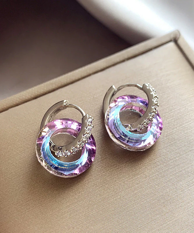 New Colorful Crystal Zircon Circle Earrings - Image 2