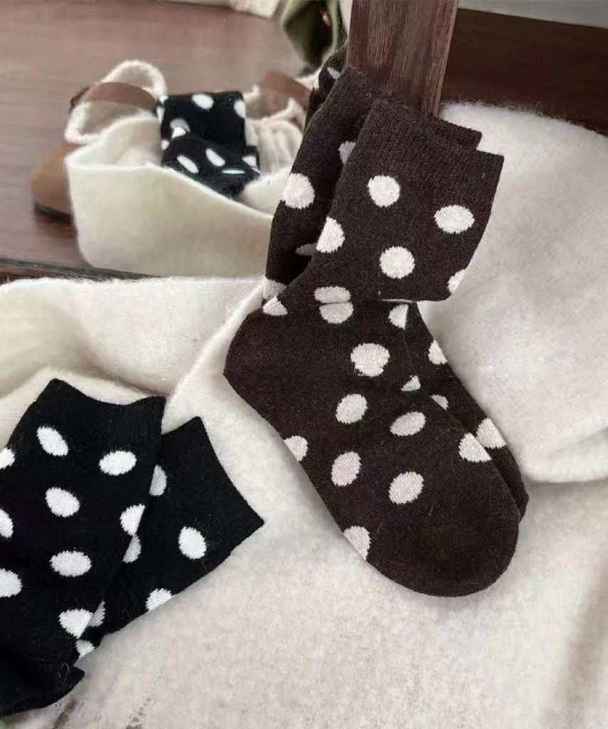 New Dot Print Thick And Warm Cotton Crew Socks - Image 3