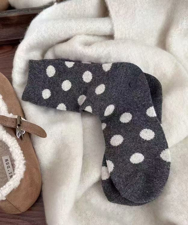 New Dot Print Thick And Warm Cotton Crew Socks - Image 4