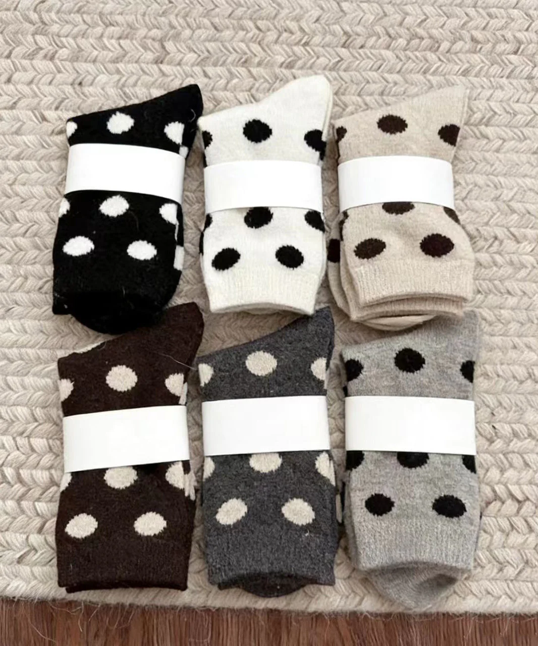 New Dot Print Thick And Warm Cotton Crew Socks - Image 5