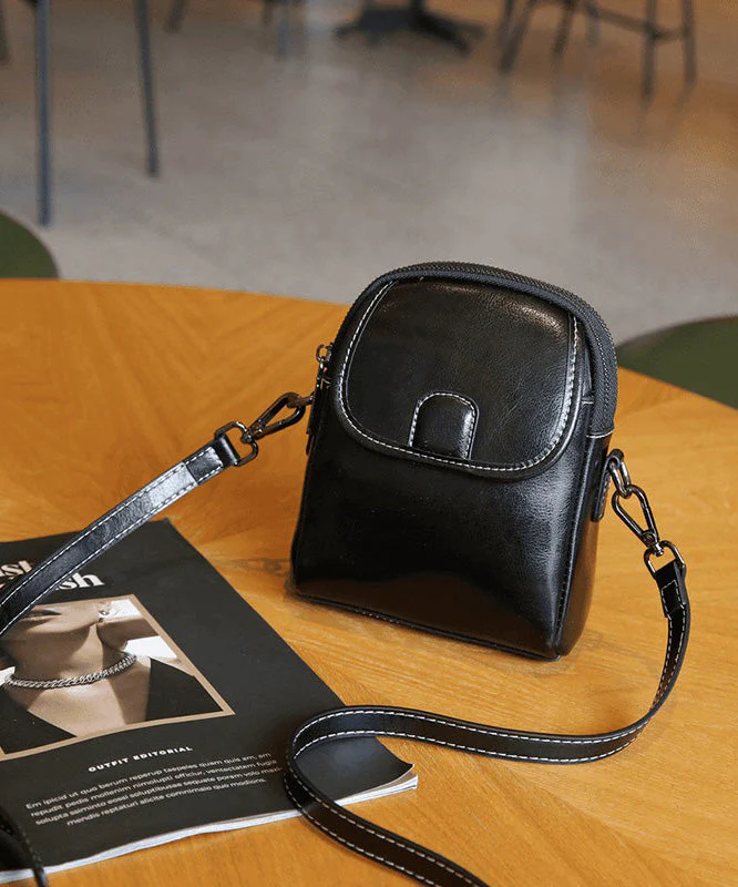 New Fashion Versatile Coffee Calf Leather Crossbody Bag - Image 3