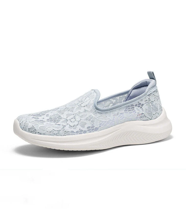 New Flat Feet Shoes Grey Lace Breathable Mesh - Image 5