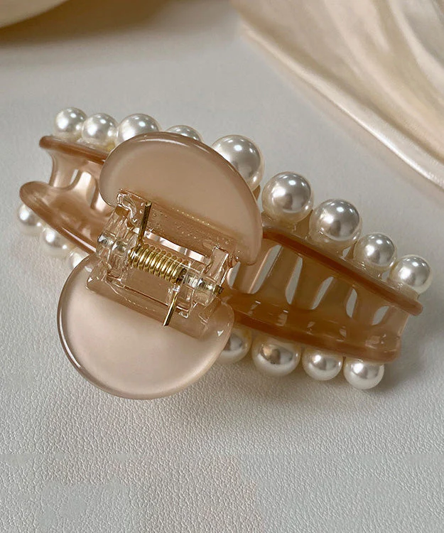 New French Style Apricot Acrylic Shark Pearl Hairpin - Image 5