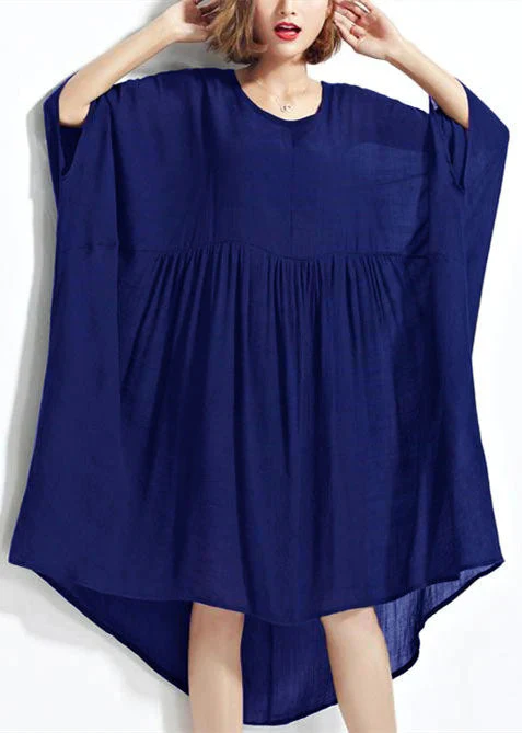 New Green Chiffon Dresses Plus Size Clothing Linen Maxi Dress Fine High Waist Batwing Sleeve Clothing - Image 3