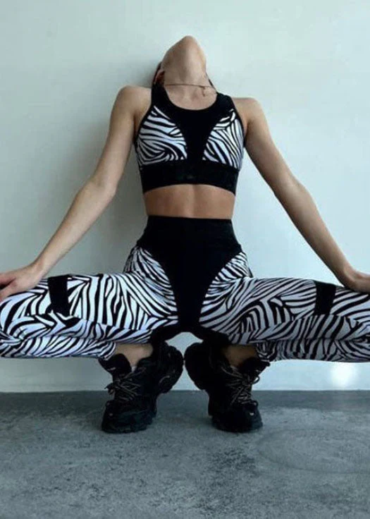 New High Waist Butt Scrunch Zebra Pattern Yoga Pants - Image 4