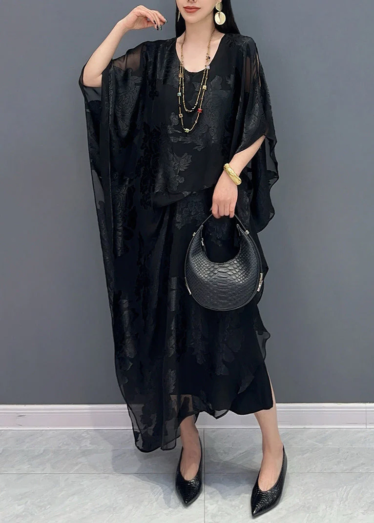 New Jacquard White Silk Maxi Dresses Summer - Image 2