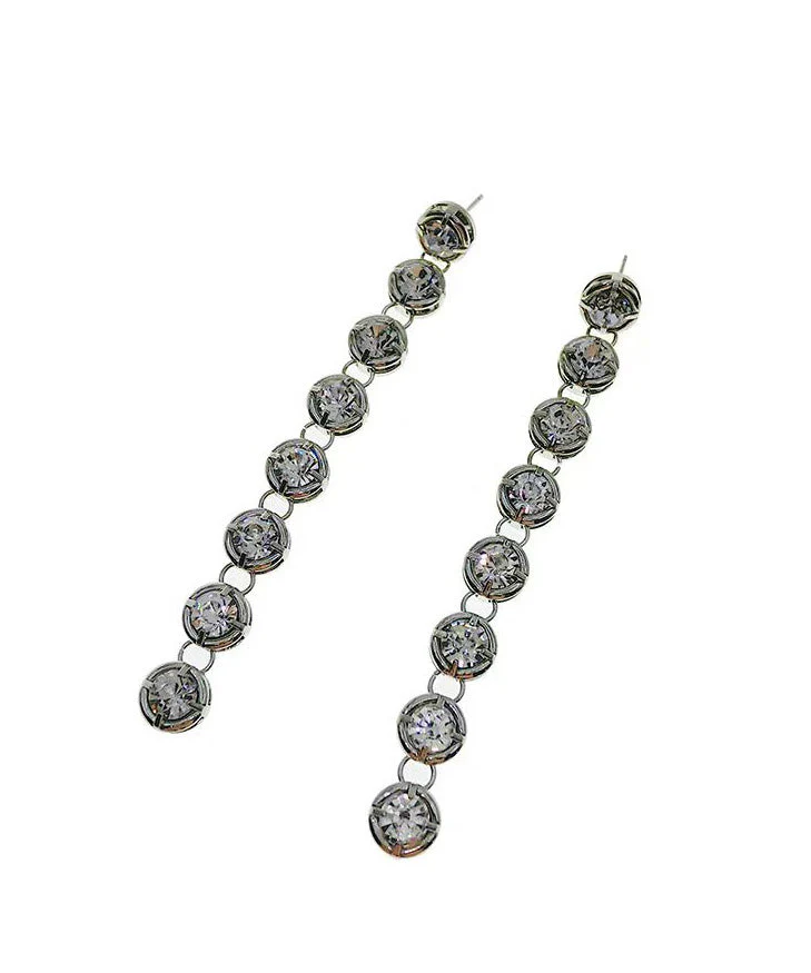 New Light Luxury Tassel Zircon Earrings - Image 5