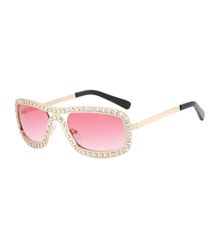 New Luxury Grey Zircon Studded Sunglasses - Image 5