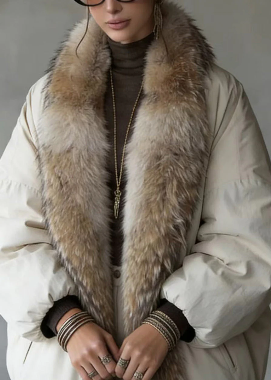 New Pockets Fur Collar Patchwork Fine Cotton Filled Coat Winter - Image 2