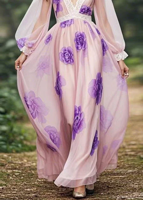 New Print Original Design Chiffon Maxi Dresses Spring - Image 4