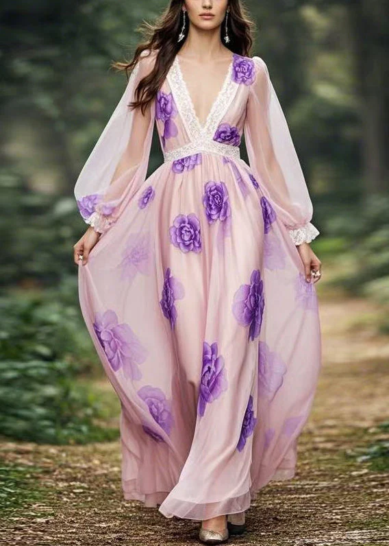 New Print Original Design Chiffon Maxi Dresses Spring - Image 5