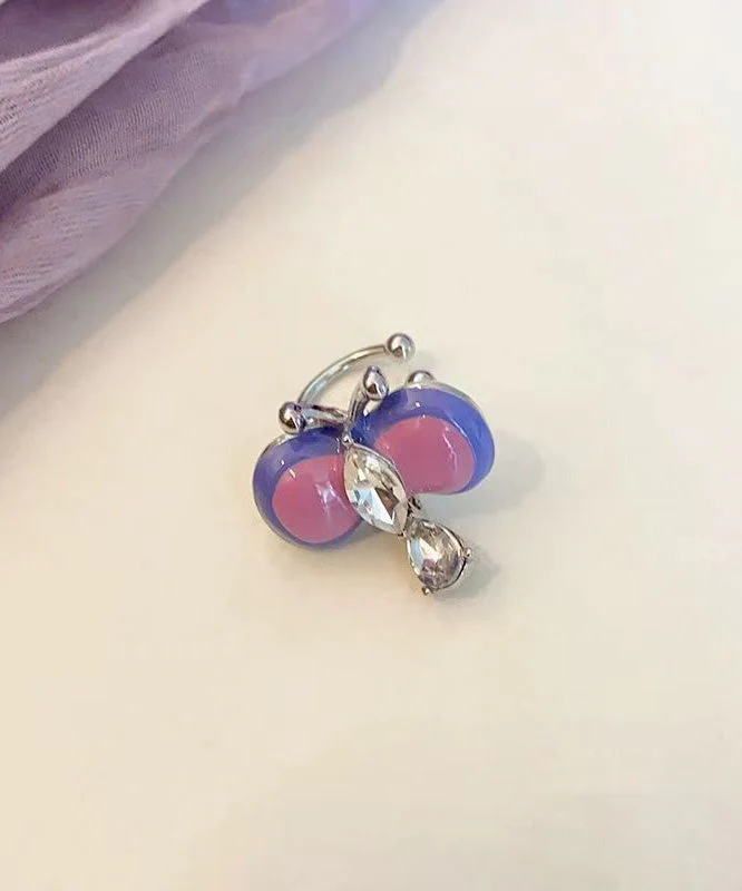 New Purple Butterfly Zircon Ear Bone Clip Earrings - Image 5